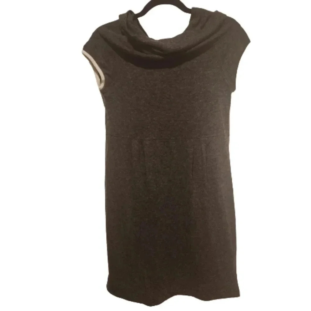 Kira Plastinia grey cap sleeve cowl neck sweater dress Size XS